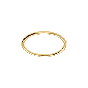 BRACELET ACIER JONC MASSIF DORÉ JAUNE TUBE OVALE 5MM ARTICULÉ DIAM 62x55.5 MM INTERIEUR