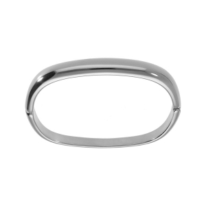 BRACELET ACIER DEMI JONC FORME RECTANGULAIRE ARTICULÉ DIAM 61X51MM