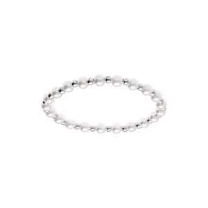 BRACELET ACIER  EXTENSIBLE PERLE BLANCHE IMITATION