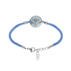 BRACELET ACIER STELLA MIA RÉSINE ET NACRE FLEUR 16+3CM