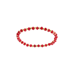 BRACELET EXTENSIBLE AGATE EPONGE ET BOULES FACETÉS ACIER DORÉ