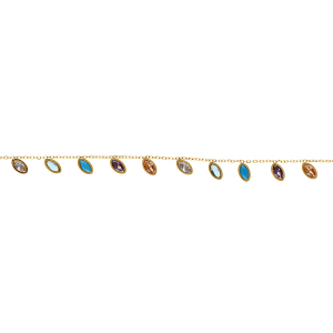 BRACELET ACIER DORÉ NAVETTE TUTTI FRUTTI  16+3CM