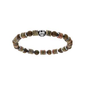 BRACELET EXTENSIBLE BOULES BOIS IMITATION RONDELLES BOIS IMITATION VERT KAKI MOTIF ACIER ETOILE 60MM BRACELET EXTENSIBLE BOULES BOIS IMITATION RONDELLES BOIS IMITATION VERT KAKI MOTIF ACIER ETOILE 60MM