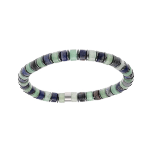 BRACELET EXTENSIBLE RONDELLES AVENTURINE VERT SODALITE ET HÉMATITE  60MM
