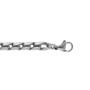 BRACELET ACIER MAILLE ASPECT TORSADE 5MM  19+2CM
