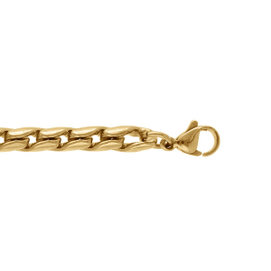 BRACELET ACIER DORÉ MAILLE ASPECT TORSADE 5MM  19+2CM