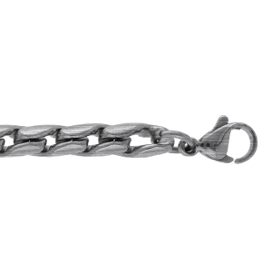 BRACELET ACIER SATINÉ MAILLE ASPECT TORSADE 5MM  19+2CM