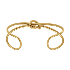 BRACELET ACIER DORÉ JAUNE MOTIF NOEUD 65MM