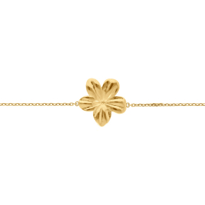 BRACELET ACIER DORÉ FLEUR 16+3CM