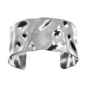 BRACELET ACIER RIGIDE FROISSÉ LARGEUR 30MM