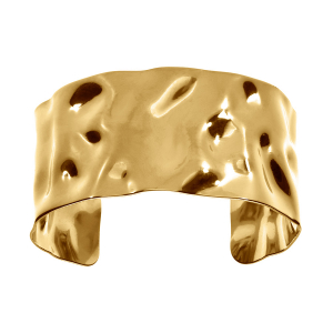 BRACELET ACIER DORÉ RIGIDE FROISSÉ LARGEUR 30MM