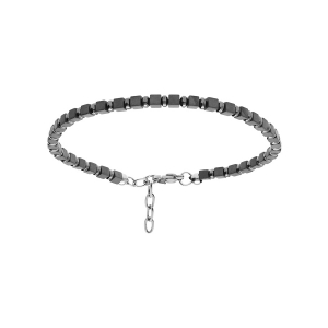 BRACELET ACIER VERRE TEINTÉ 19+2CM