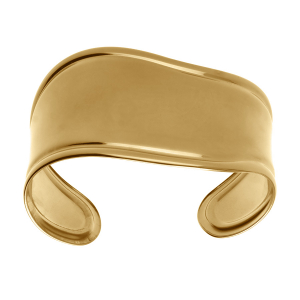 BRACELET ACIER DORÉ LISSE RIGIDE 60MM X 36MM DE LARGE