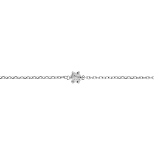 BRACELET ACIER SOLITAIRE 4MM  OXYDE BLANC  16+3CM