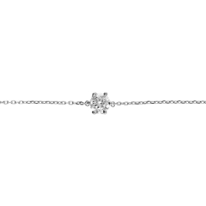 BRACELET ACIER SOLITAIRE 6MM  OXYDE BLANC  16+3CM