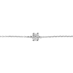 BRACELET ACIER SOLITAIRE 6MM  OXYDE BLANC  16+3CM