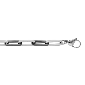 BRACELET ACIER ET PVD NOIR 21CM