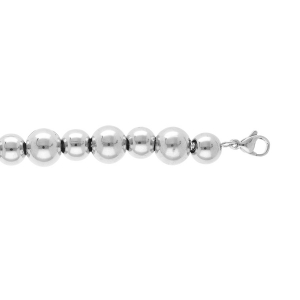 BRACELET ACIER BOULES 8MM ET 10MM 18+3CM