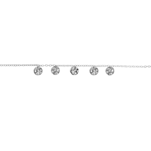 BRACELET ACIER PAMPILLE PASTILLES MARTELÉES 16+3CM