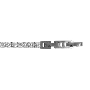 BRACELET ACIER OXYDES BLANCS 19+1CM DOUBLE FERMOIR