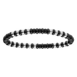 BRACELET ACIER ET NOIR EXTENSIBLE