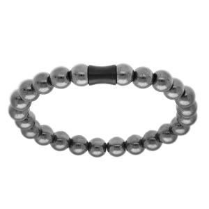 BRACELET ACIER EXTENSIBLE BOULES 8MM HÉMATITE