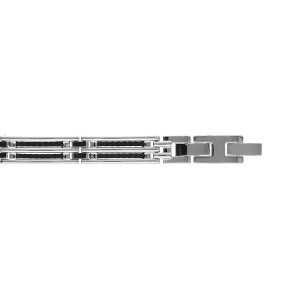 BRACELET ACIER DOUBLE CABLE NOIR 19CM + 1.5CM RÉGLABLE DOUBLE FERMOIR