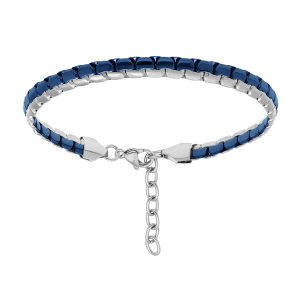 BRACELET ACIER ET PVD BLEU 19+3CM