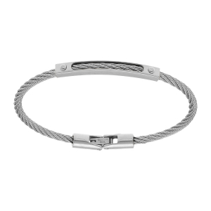 BRACELET ACIER ET CABLE GRIS