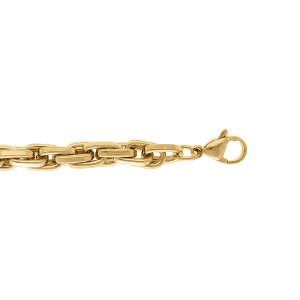 BRACELET ACIER DORÉ MAILLES ENTRELACÉS   5MM  16+3CM