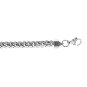 BRACELET ACIER MAILLE ANGLAISE 7MM  16+3CM