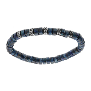 BRACELET EXTENSIBLE RONDELLES JASPE RECOBNSTITUÉ TEINTÉ