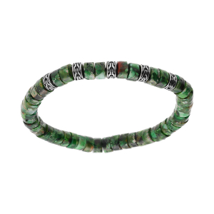 BRACELET EXTENSIBLE RONDELLES JASPE RECONSTITUÉ TEINTÉ