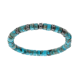 BRACELET EXTENSIBLE RONDELLES JASPE RECONSTITUÉ TEINTÉ