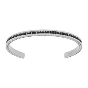 BRACELET ACIER RIGIDE HOMME AVEC OXYDES NOIRS