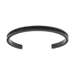 BRACELET ACIER PVD NOIR RIGIDE HOMME AVEC OXYDES NOIRS