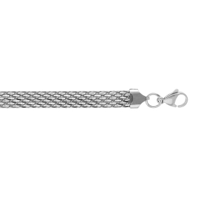 BRACELET ACIER MAILLE PLATE 8MM  16+3CM