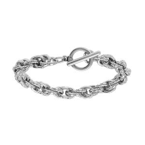 BRACELET ACIER MAILLE 8MM  FERMOIR BARETTE 19CM