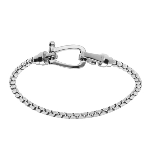 BRACELET ACIER SATINÉ MAILLE JASERON 18CM