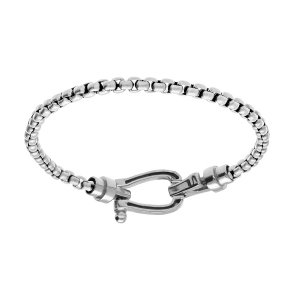 BRACELET ACIER SATINÉ MAILLE JASERON 20CM