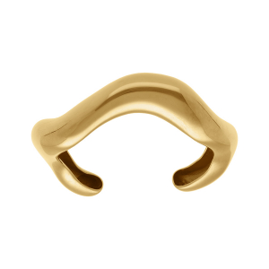 BRACELET ACIER DORÉ JONC ONDULÉ OUVERTURE INT 58 X 46 MM
