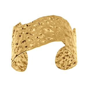BRACELET ACIER DORÉ RIGIDE MARTELÉ