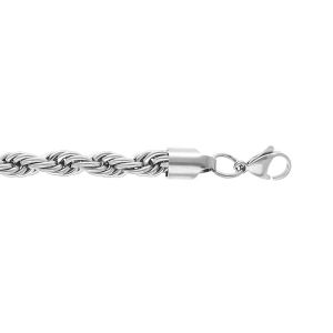 BRACELET ACIER MAILLE CORDE 7MM  17+3CM
