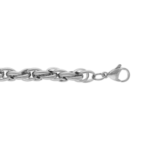 BRACELET ACIER MAILLE 7MM  16+3CM