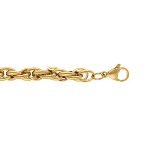 BRACELET ACIER DORÉ MAILLE 7MM  16+3CM