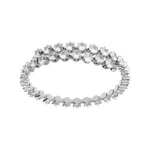 BRACELET ACIER SOUPLE OUVERT RAIL OXYDES BLANCS SERTIS 52MM