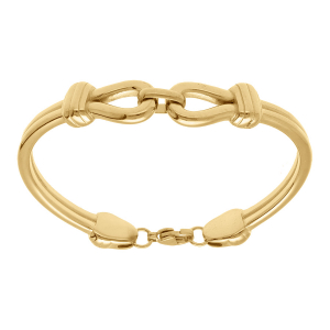 BRACELET ACIER DORÉ 2 BOUCLES 21CM