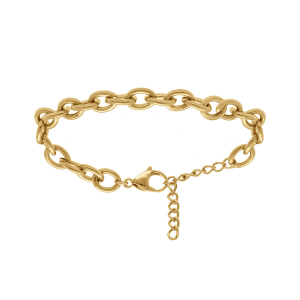 BRACELET ACIER DORÉ MAILLONS 17+5CM