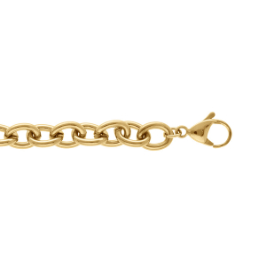 BRACELET ACIER DORÉ MAILLONS 17+5CM