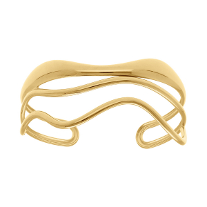 BRACELET ACIER DORÉ RIGIDE AJOURE 63MM